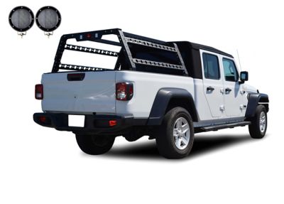 Image showing 7 th Black Horse Off Road Traveler Overland Utility Bed Rack Kit BK fits Full Size Trucks and Small Trucks