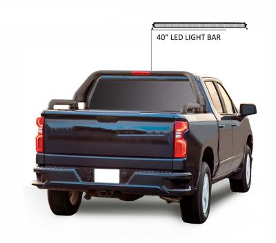 Image showing  GLADIATOR BLACK ROLL BAR for 1/2 Ton Trucks ( GM-FORD-DODGE- TUNDRA) with LED Light