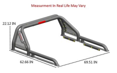 Image showing 7 th Black Horse Off Road GLADIATOR BLACK ROLL BAR for 1/2 Ton Trucks ( GM-FORD-DODGE- TUNDRA) with LED Light