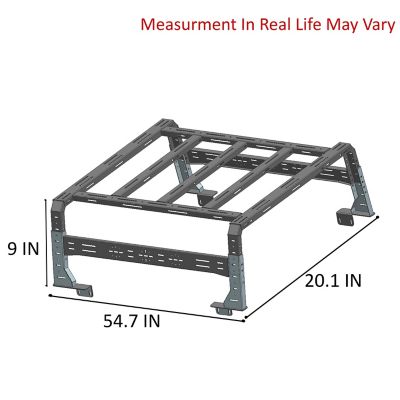 Image showing 6 th Black Horse Off Road Traveler Overland Utility Bed Rack Sandy Black fits 2020-2025 Jeep Gladiator