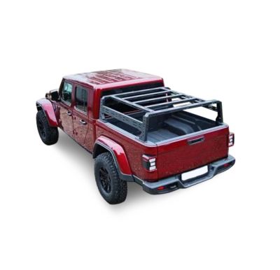 Image showing 8 th Black Horse Off Road Traveler Overland Utility Bed Rack Sandy Black fits 2020-2025 Jeep Gladiator