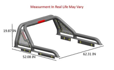 Image showing 8 th Black Horse Off Road Gladiator Roll Bar Modular Black fits 15-24 GMC Canyon15-24 Chevrolet Colorado15-24 Toyota Tacoma