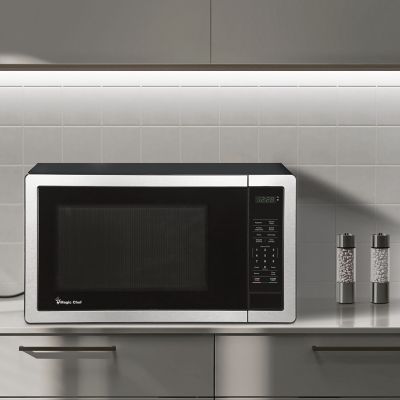 Image showing 8 th Magic Chef 0.9-cu. ft. 900 Watt Countertop Microwave in Stainless Steel