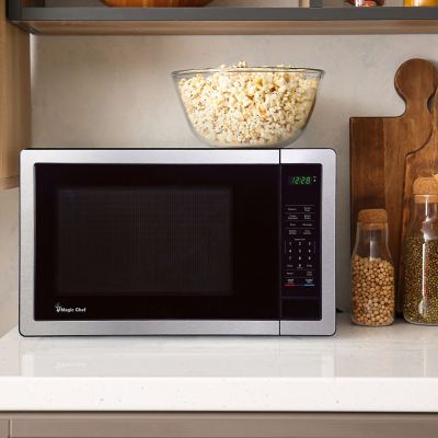 Image showing 7 th Magic Chef 1.1-cu. ft. Countertop Microwave Oven in Stainless Steel