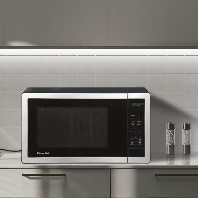 Image showing 8 th Magic Chef 1.1-cu. ft. Countertop Microwave Oven in Stainless Steel
