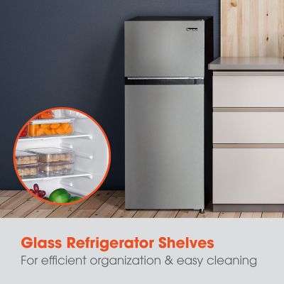 Image showing  4.5-cu. ft. Mini Refrigerator with Freezer in Platinum Steel