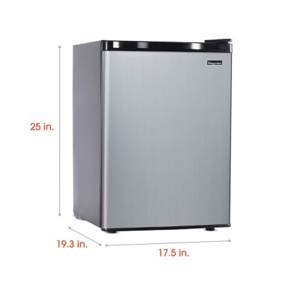 Image showing  2.6-cu. ft. Mini Fridge with Freezer Compartment in Stainless Steel
