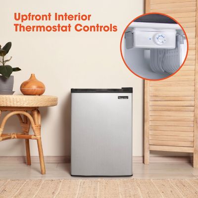 Image showing  2.6-cu. ft. Mini Fridge with Freezer Compartment in Stainless Steel