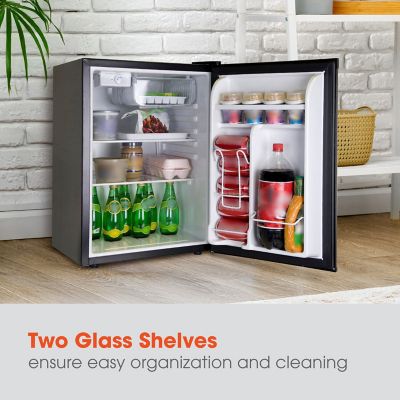 Image showing  2.6-cu. ft. Mini Fridge with Freezer Compartment in Stainless Steel