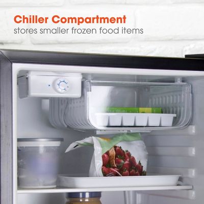 Image showing  2.6-cu. ft. Mini Fridge with Freezer Compartment in Stainless Steel