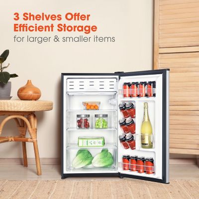 Image showing  4.4-cu. ft. Mini Refrigerator with Freezer Compartment in Stainless Look
