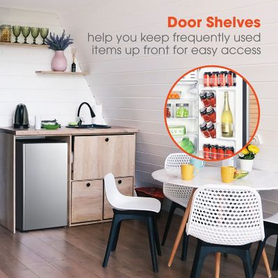 Image showing  4.4-cu. ft. Mini Refrigerator with Freezer Compartment in Stainless Look