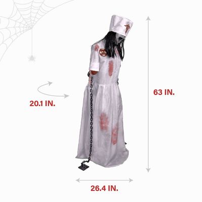 Image showing  Animatronic Convulsing Nurse by Tekky Halloween Decoration with Motion-Activated Sounds