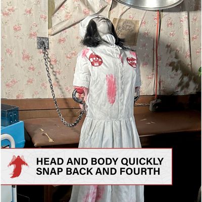 Image showing  Animatronic Convulsing Nurse by Tekky Halloween Decoration with Motion-Activated Sounds