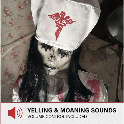 Image showing 6 th Haunted Hill Farm Animatronic Convulsing Nurse by Tekky Halloween Decoration with Motion-Activated Sounds