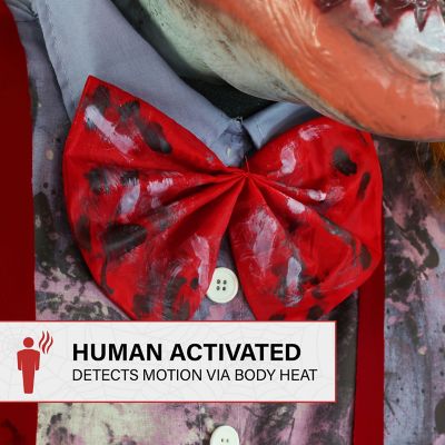 Image showing  6.9 ft. Motion-Activated I Scream Clown Halloween Animatronic by Tekky