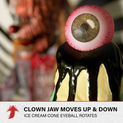 Image showing  6.9 ft. Motion-Activated I Scream Clown Halloween Animatronic by Tekky