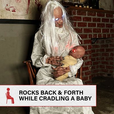 Image showing 5 th Haunted Hill Farm Animatronic Gravely Granny by Tekky Halloween Decoration with Motion-Activated Sounds