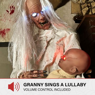 Image showing 7 th Haunted Hill Farm Animatronic Gravely Granny by Tekky Halloween Decoration with Motion-Activated Sounds