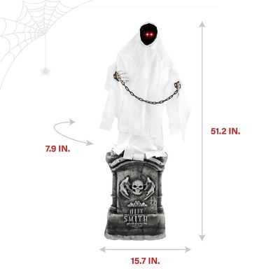 Image showing  4.3 ft. Touch-Activated Animated Spectre on Tomb Halloween Accessory