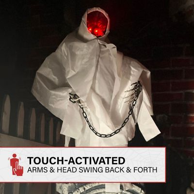 Image showing  4.3 ft. Touch-Activated Animated Spectre on Tomb Halloween Accessory
