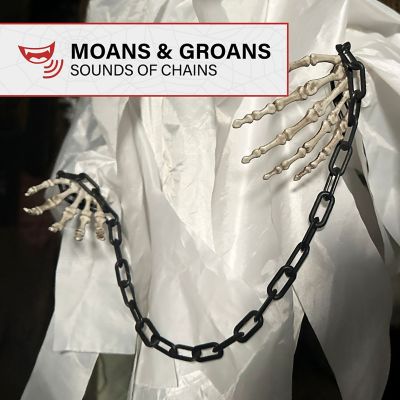 Image showing 5 th Haunted Hill Farm 4.3 ft. Touch-Activated Animated Spectre on Tomb Halloween Accessory