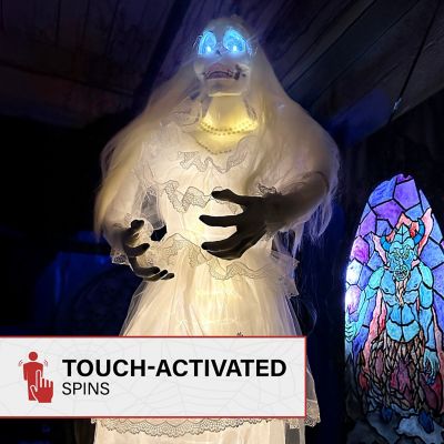 Image showing  5 ft. Touch-Activated Animated Hanging Spinning Bride Halloween Animatronic