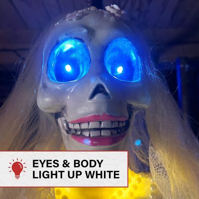 Image showing  5 ft. Touch-Activated Animated Hanging Spinning Bride Halloween Animatronic