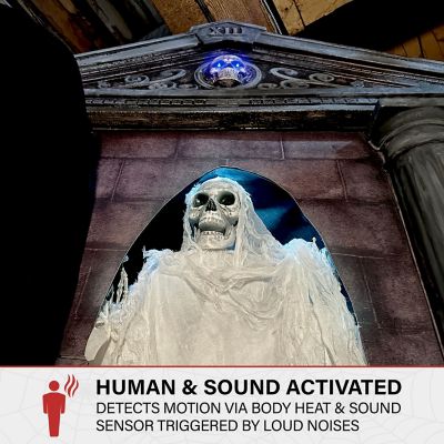 Image showing 6.7 ft. Motion-Triggered Mausoleum Halloween Animatronic by Tekky