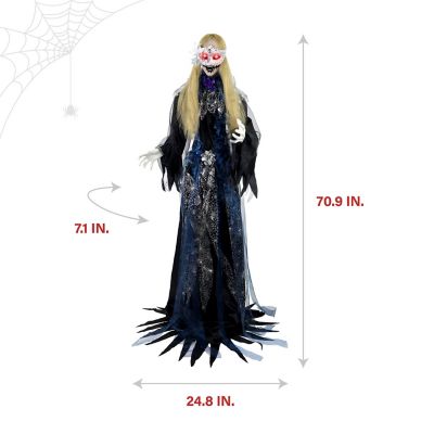 Image showing  5.9 ft. Touch-Activated Animated Standing Masquerade Lady Halloween Animatronic