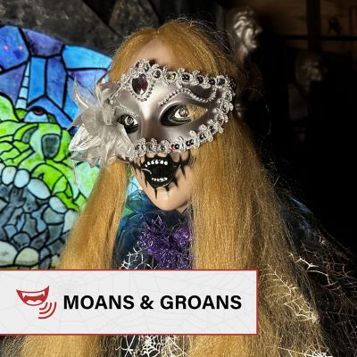 Image showing 5 th Haunted Hill Farm 5.9 ft. Touch-Activated Animated Standing Masquerade Lady Halloween Animatronic