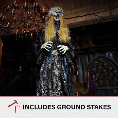 Image showing 6 th Haunted Hill Farm 5.9 ft. Touch-Activated Animated Standing Masquerade Lady Halloween Animatronic