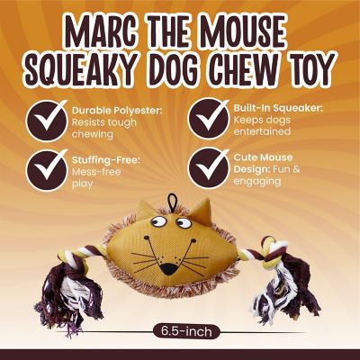 Image showing  Marc the Mouse Squeaky Dog Chew Toy, 6.5 in.