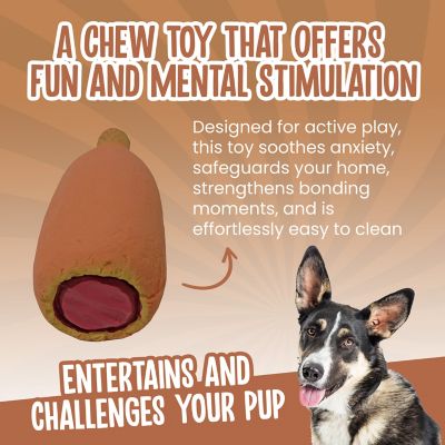 Image showing  Premium Stuffed Latex Fairtime Corn Dog Dog Chew Toy, 6.5 in.