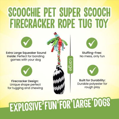 Image showing  Super Scooch Firecracker Rope Dog Tug Toy Large