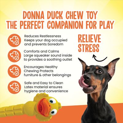 Image showing  Premium Stuffed Latex Donna Duck Dog Chew Toy, 6.5 in.