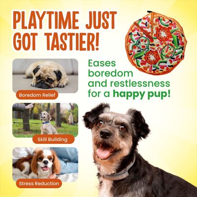 Image showing  Scoochzilla Tough New York Pizza Squeaky Dog Chew Toy, 7 in.