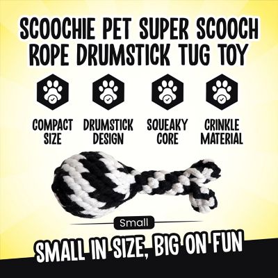 Image showing  Super Scooch Rope Drumstick Squeaky Dog Tug Toy Small