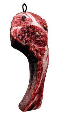 Scoochie Pet Products Scoochzilla T Bone Steak Squeaky Dog Chew Toy, 11 in.