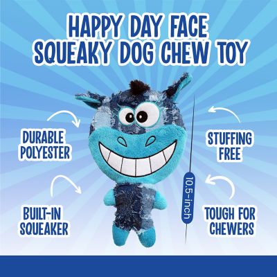 Image showing  Happy Day Face Squeaky Dog Chew Toy, 10.5 in.