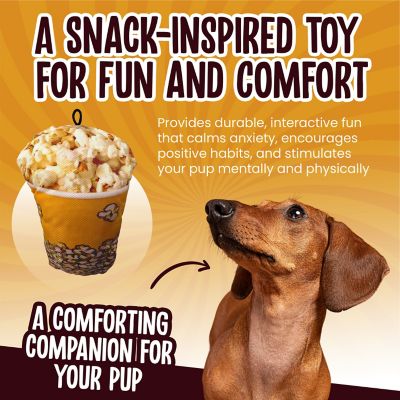 Image showing  Scoochzilla Puppy Popcorn Squeaky Dog Chew Toy, 9.5 in.