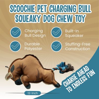 Image showing  Charging Bull Squeaky Dog Chew Toy, 12 in.
