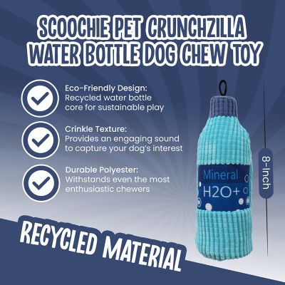 Image showing  Crunchzilla Eco Friendly Water Bottle Dog Chew Toy, 8 in.
