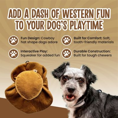 Image showing  Matty Ts Cowboy Hat Squeaky Dog Chew Toy, 12 in.