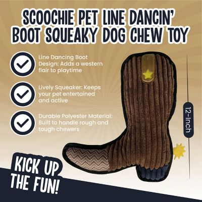 Image showing  Line Dancin Boot Squeaky Dog Chew Toy, 12 in.