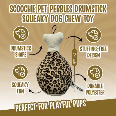 Image showing  Pebbles Drumstick Squeaky Dog Chew Toy, 7 in.