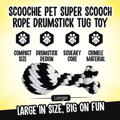 Image showing  Super Scooch Rope Drumstick Squeaky Dog Tug Toy Large