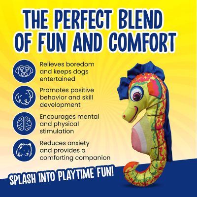 Image showing  Suzy Sea Horse Squeaky Plush Dog Chew Toy, 17 in.