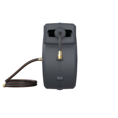 Image showing  Garden Retractable Hose Reel 1/2 in. - 155 ft., Wall Mounted, Dark Grey