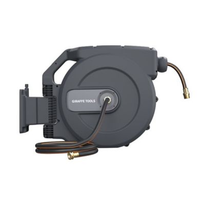 Image showing 5 th Giraffe Tools Garden Retractable Hose Reel 1/2 in. - 155 ft., Wall Mounted, Dark Grey